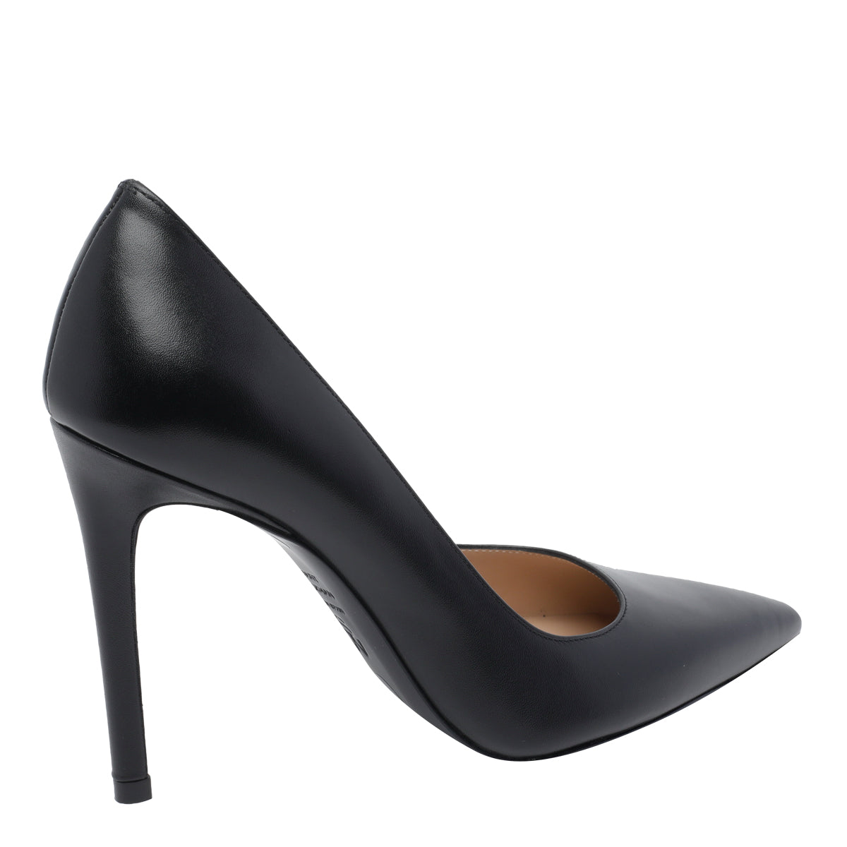 Stuart Weitzman With Heel Black Calf Leather/leather Sole