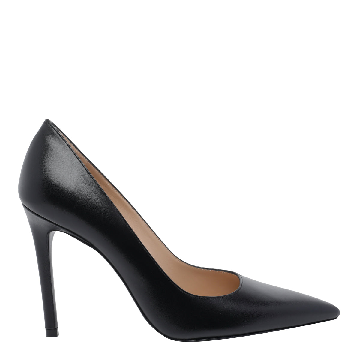 Stuart Weitzman With Heel Black Calf Leather/leather Sole