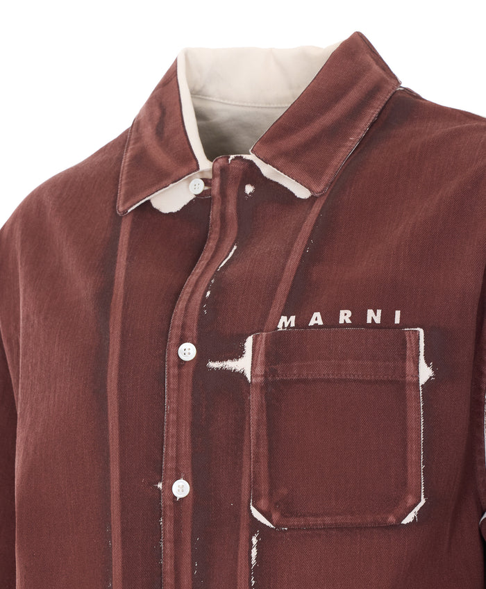 Marni Shirts Brown Cotton