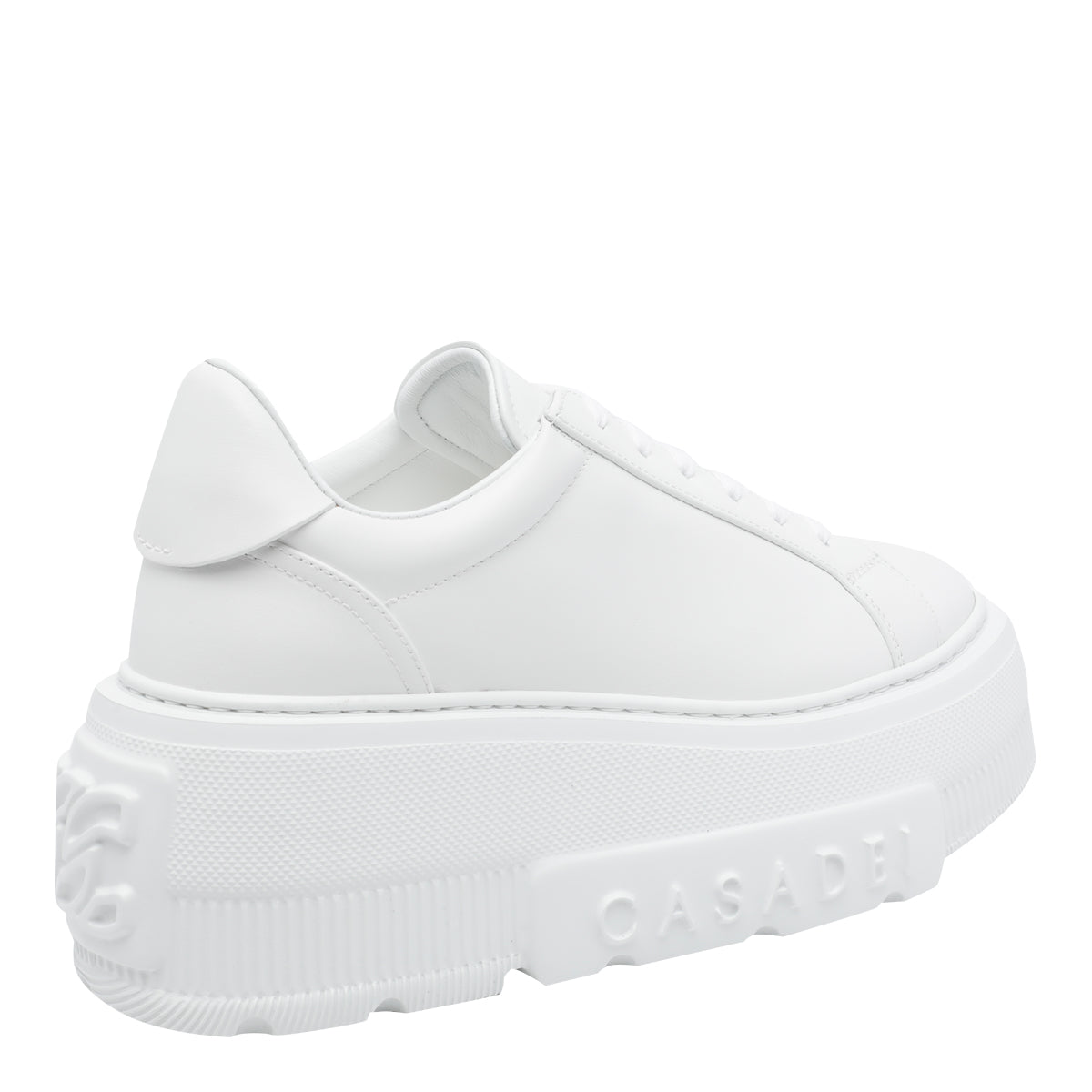 Casadei Sneakers White Leather/rubber Sole