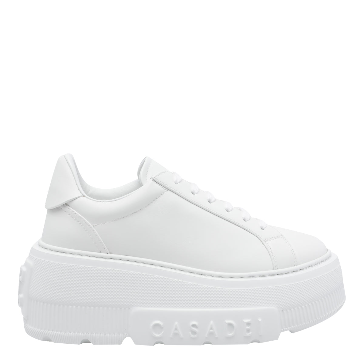 Casadei Sneakers White Leather/rubber Sole