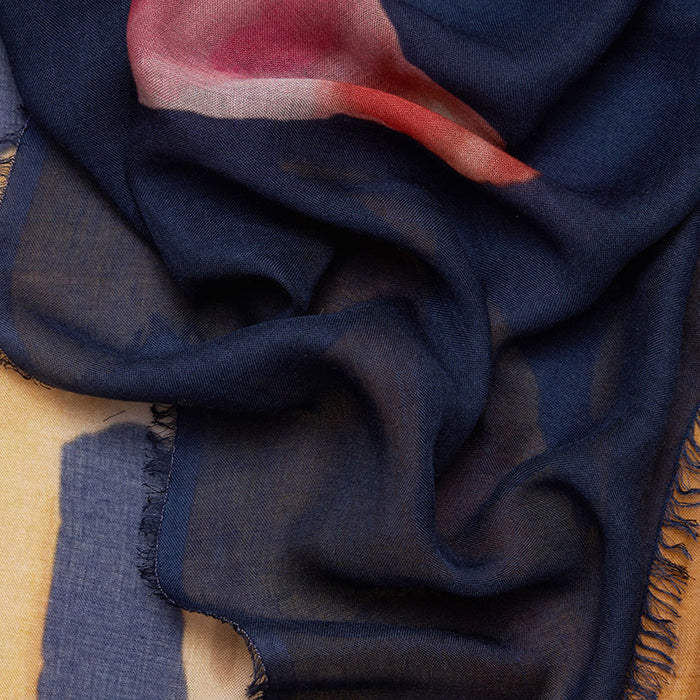 Faliero Sarti Scarfs Blue Modal Silk