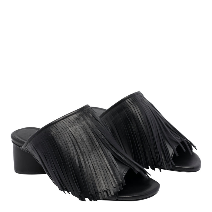 Vic Matie Sandals Black Calf Leather/ Rubber Sole
