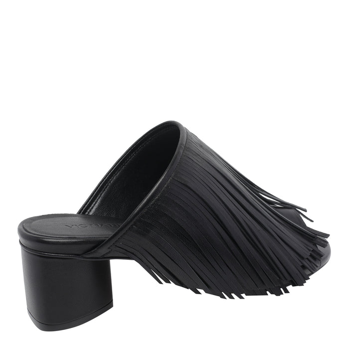 Vic Matie Sandals Black Calf Leather/ Rubber Sole