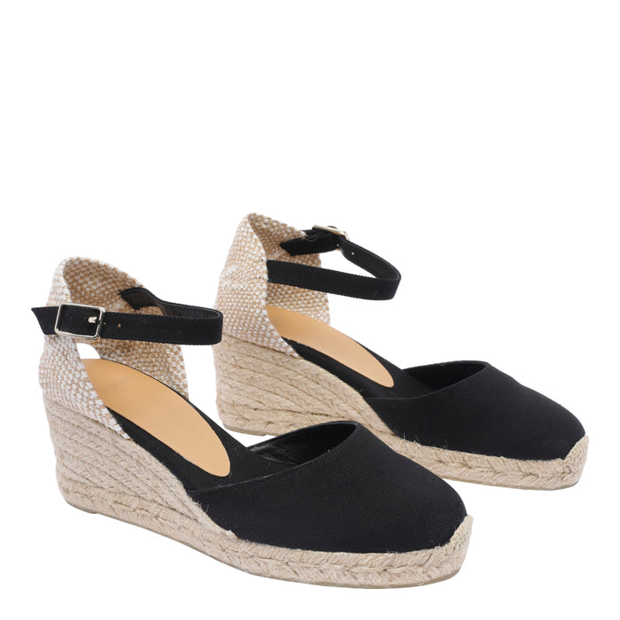 Castaner Sandals Black Fabric/rubber Sole