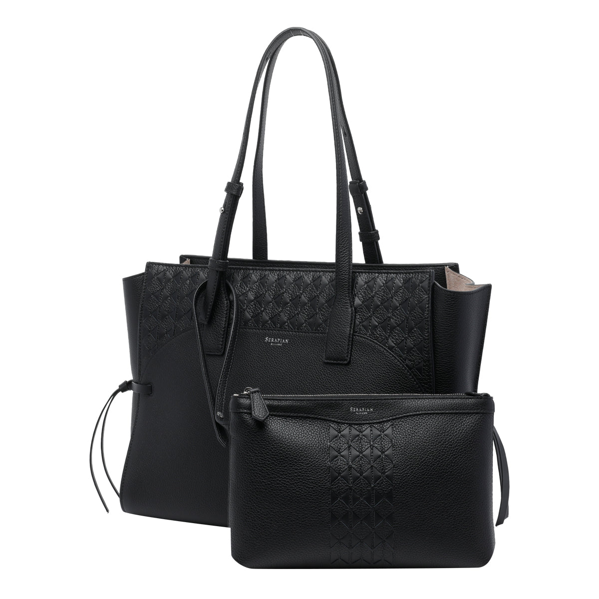 Serapian Bags Black Calf Leather