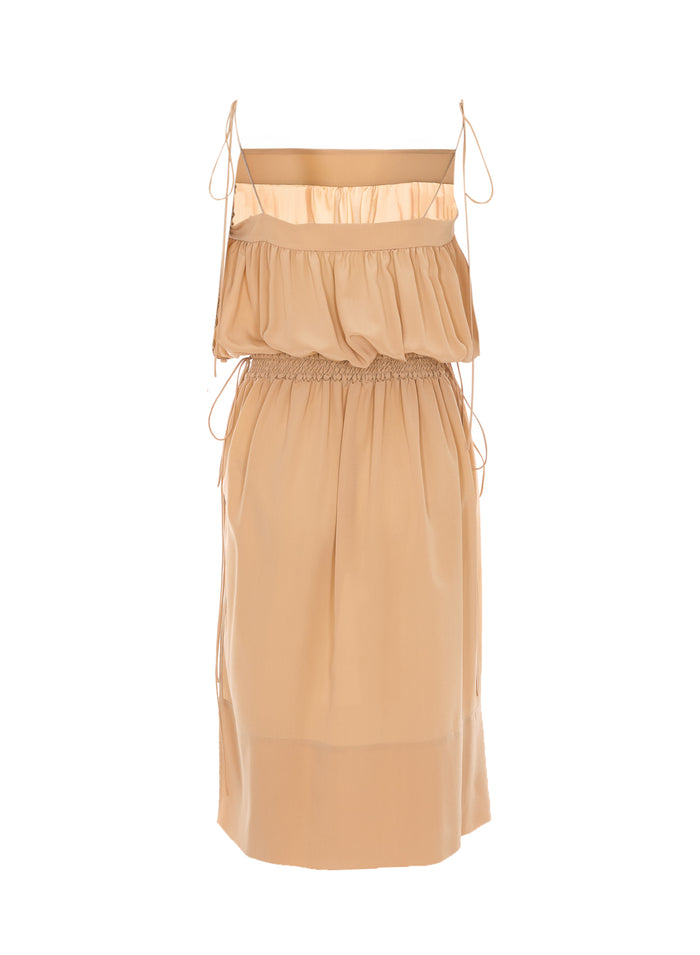 Saint Laurent Dresses Beige Silk