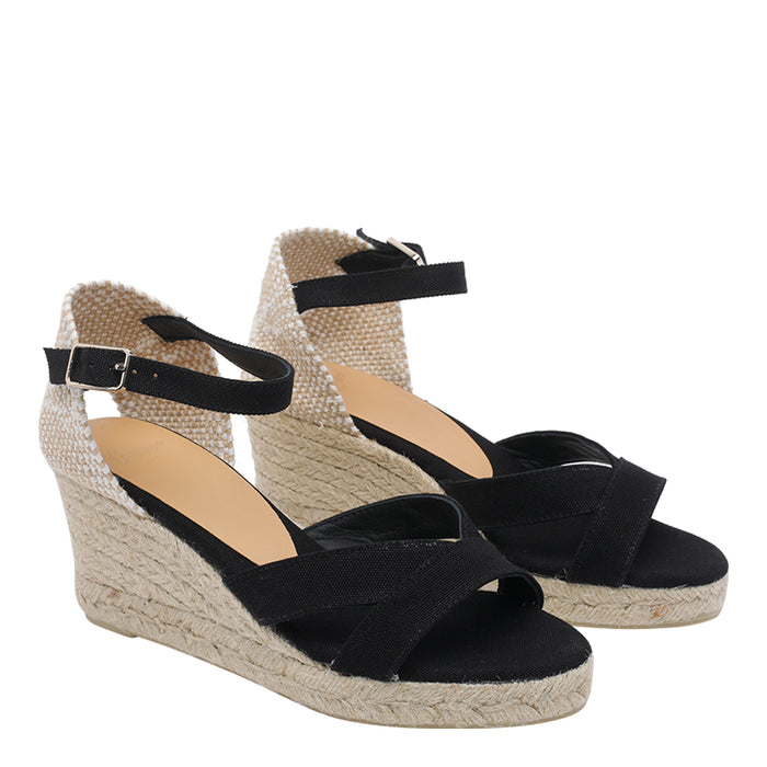 Castaner Sandals Black Fabric/rubber Sole