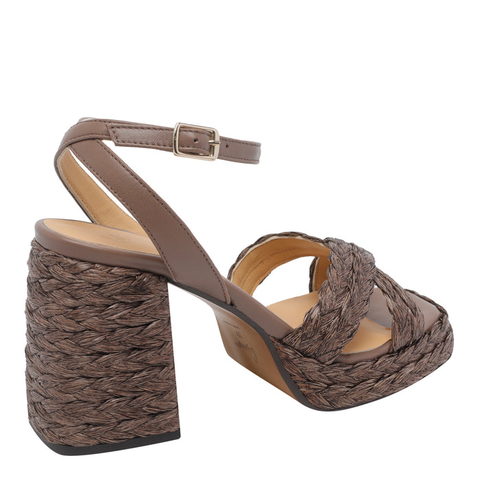 Castaner Sandals Brown Raphia/rubber Sole