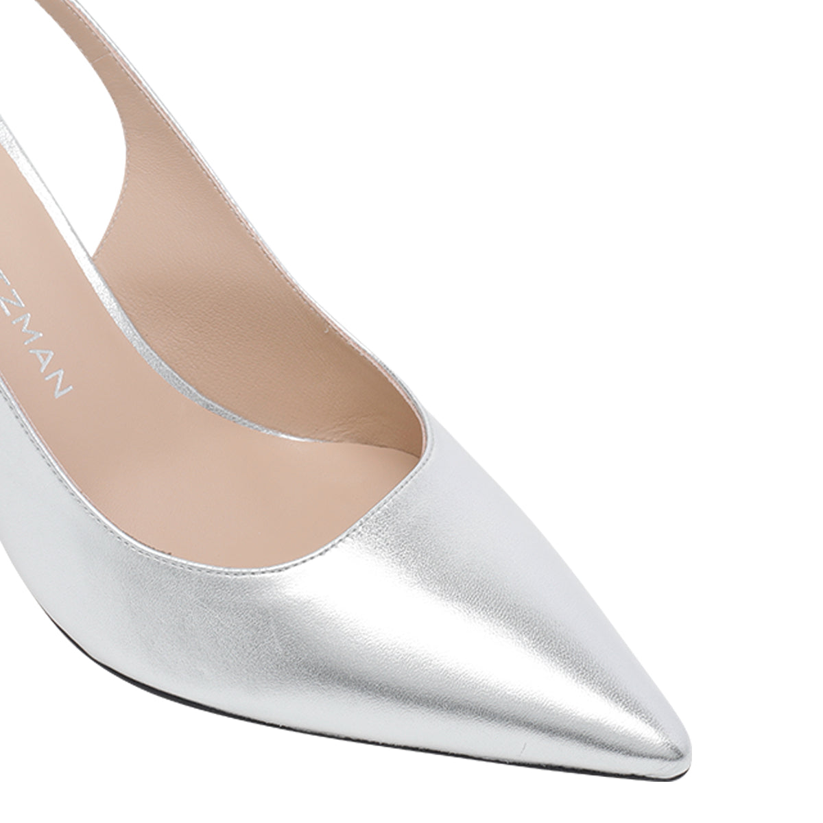 Stuart Weitzman With Heel Silver Calf Leather/leather Sole
