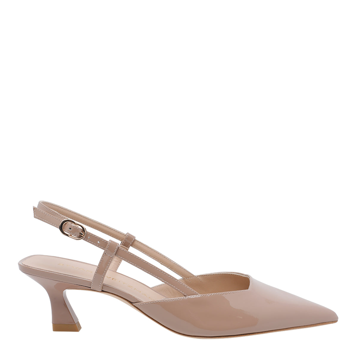 Stuart Weitzman With Heel Beige Patent Leather/leather Sole