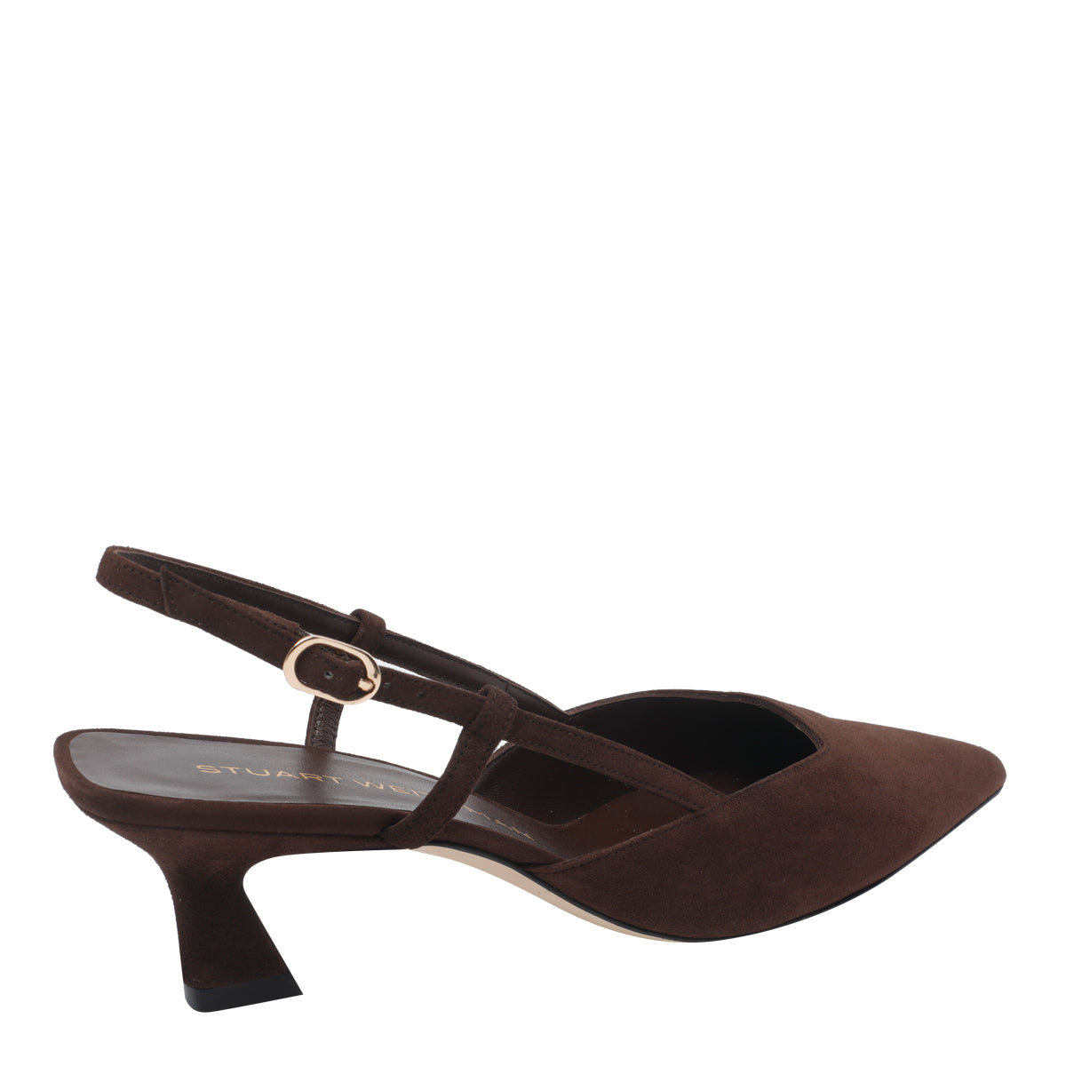 Stuart Weitzman With Heel Brown Suede Leather/leather Sole