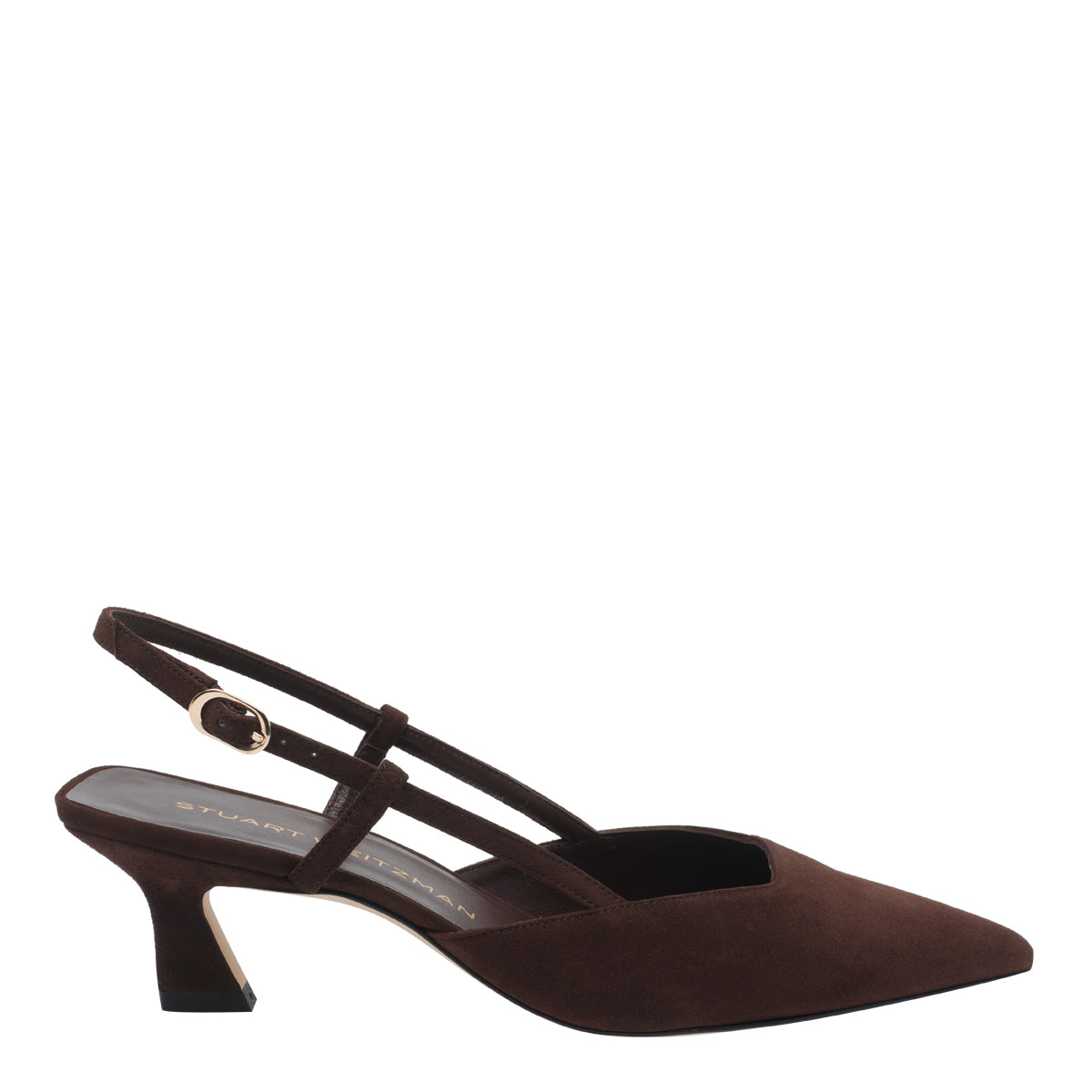 Stuart Weitzman With Heel Brown Suede Leather/leather Sole
