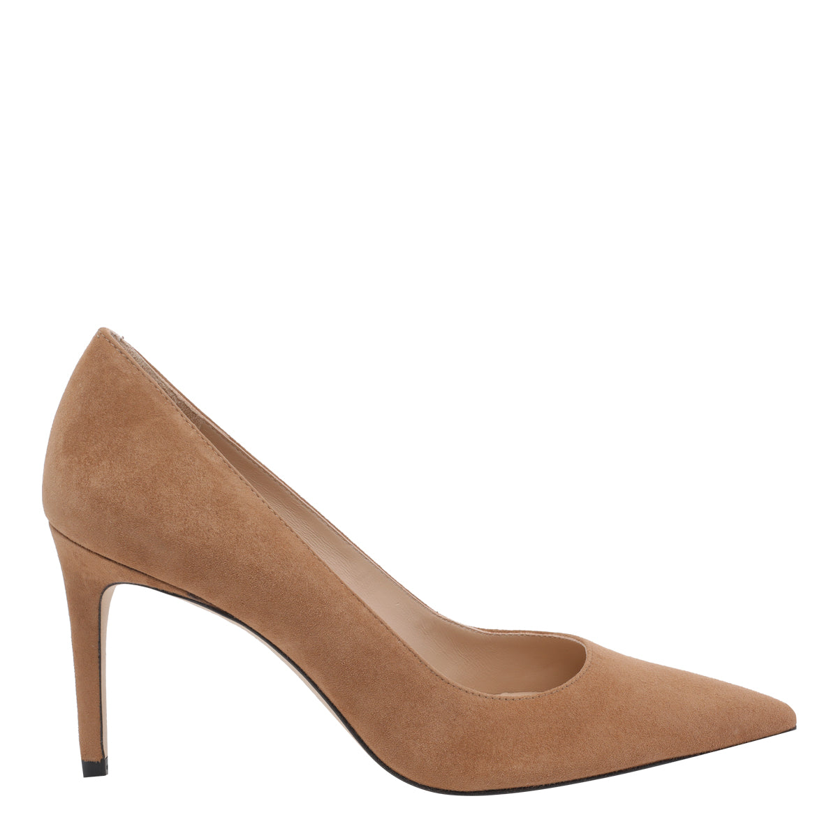 Stuart Weitzman With Heel Beige Suede Leather/leather Sole