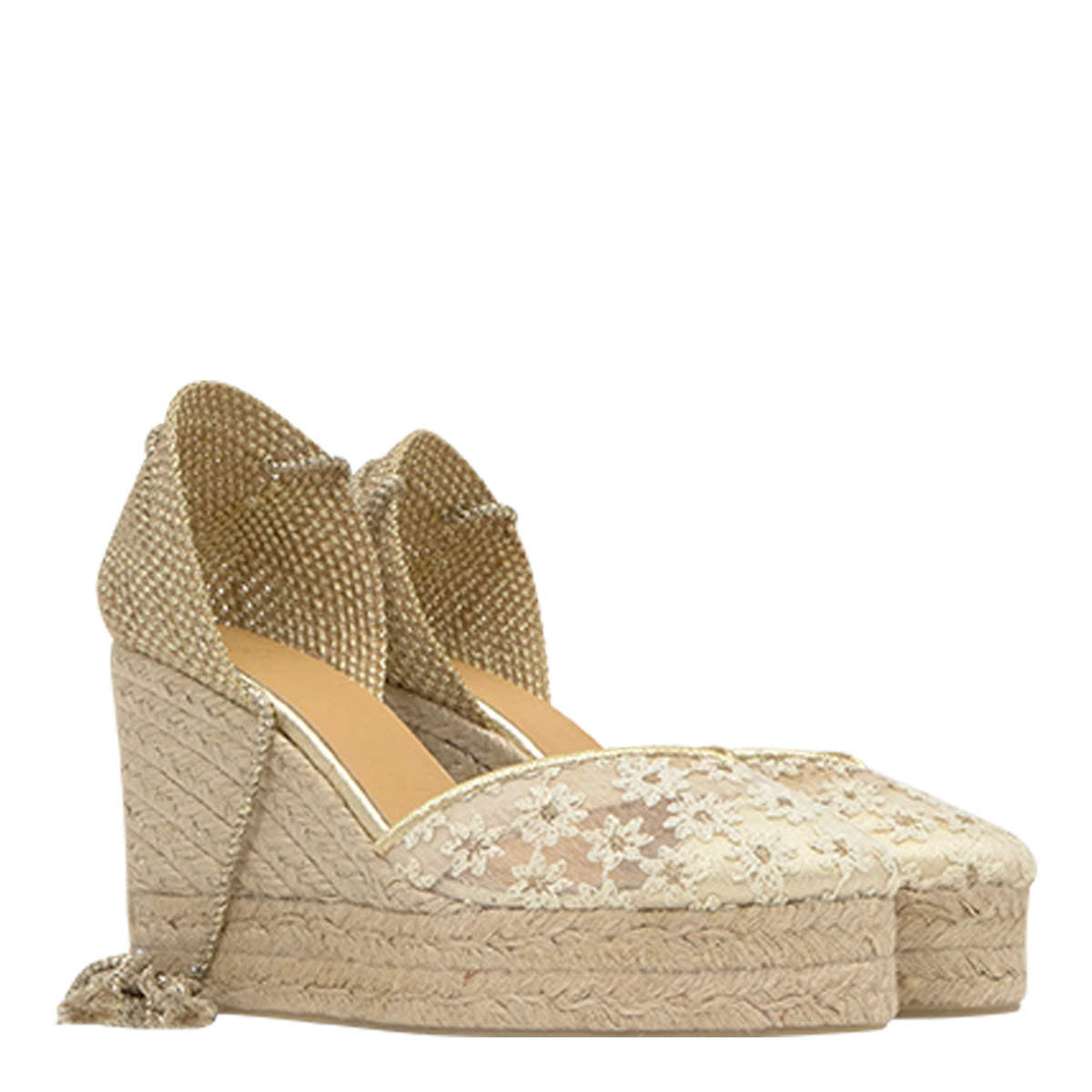 Castaner Sandals Golden Fabric/rubber Sole