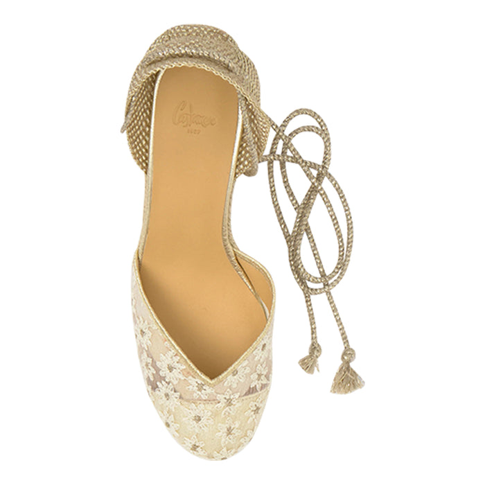 Castaner Sandals Golden Fabric/rubber Sole