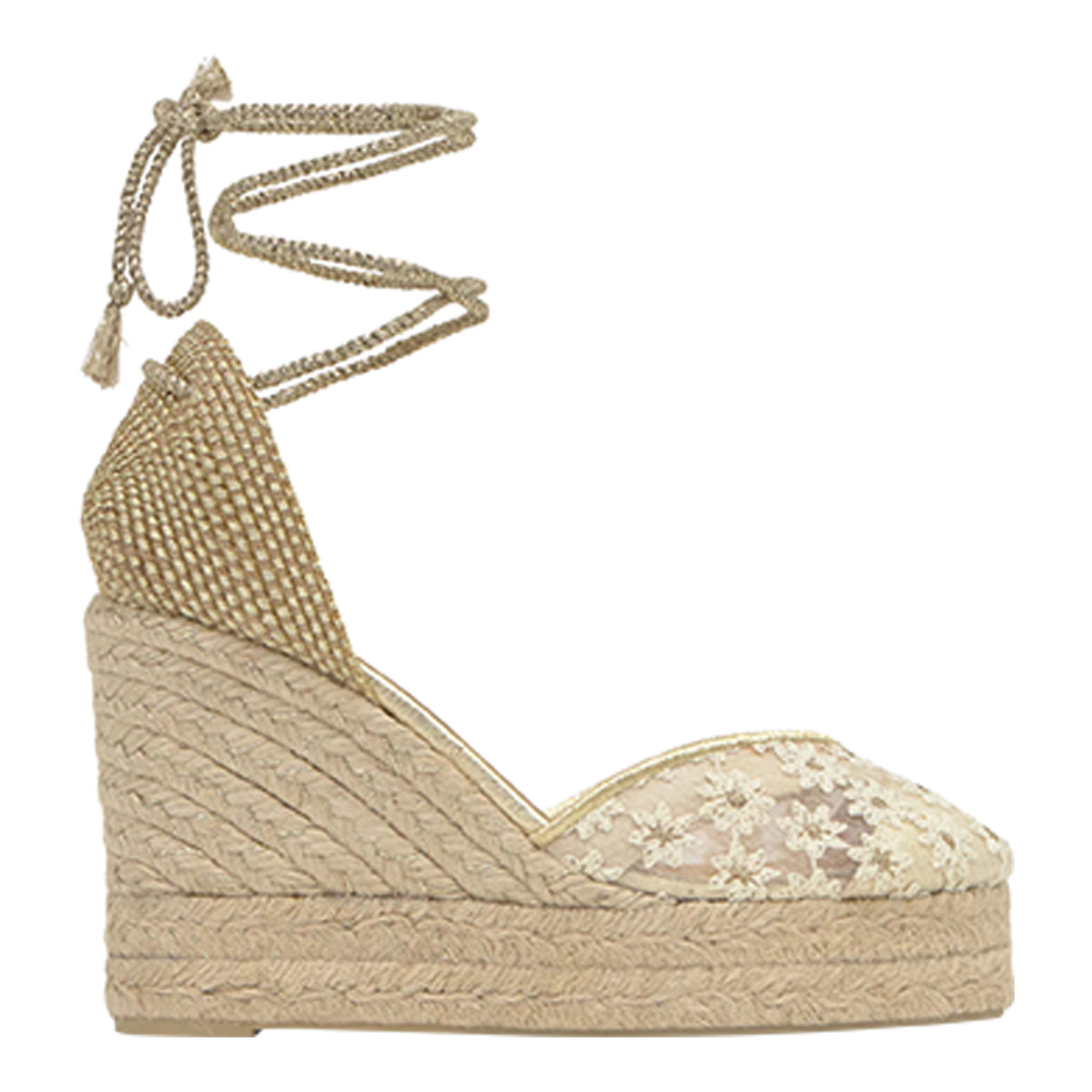 Castaner Sandals Golden Fabric/rubber Sole