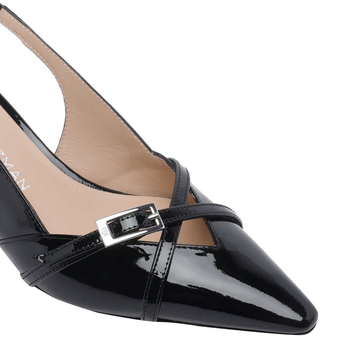 Stuart Weitzman With Heel Black Patent Leather/leather Sole