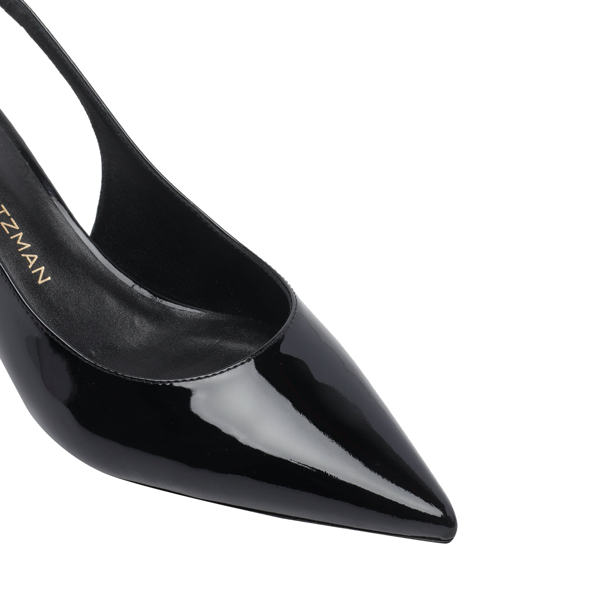 Stuart Weitzman With Heel Black Patent Leather/leather Sole