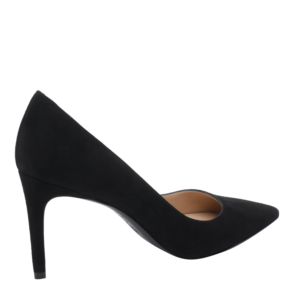 Stuart Weitzman With Heel Black Suede Leather/leather Sole
