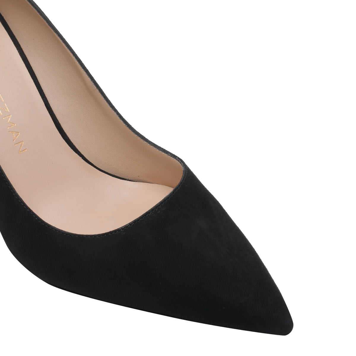 Stuart Weitzman With Heel Black Suede Leather/leather Sole