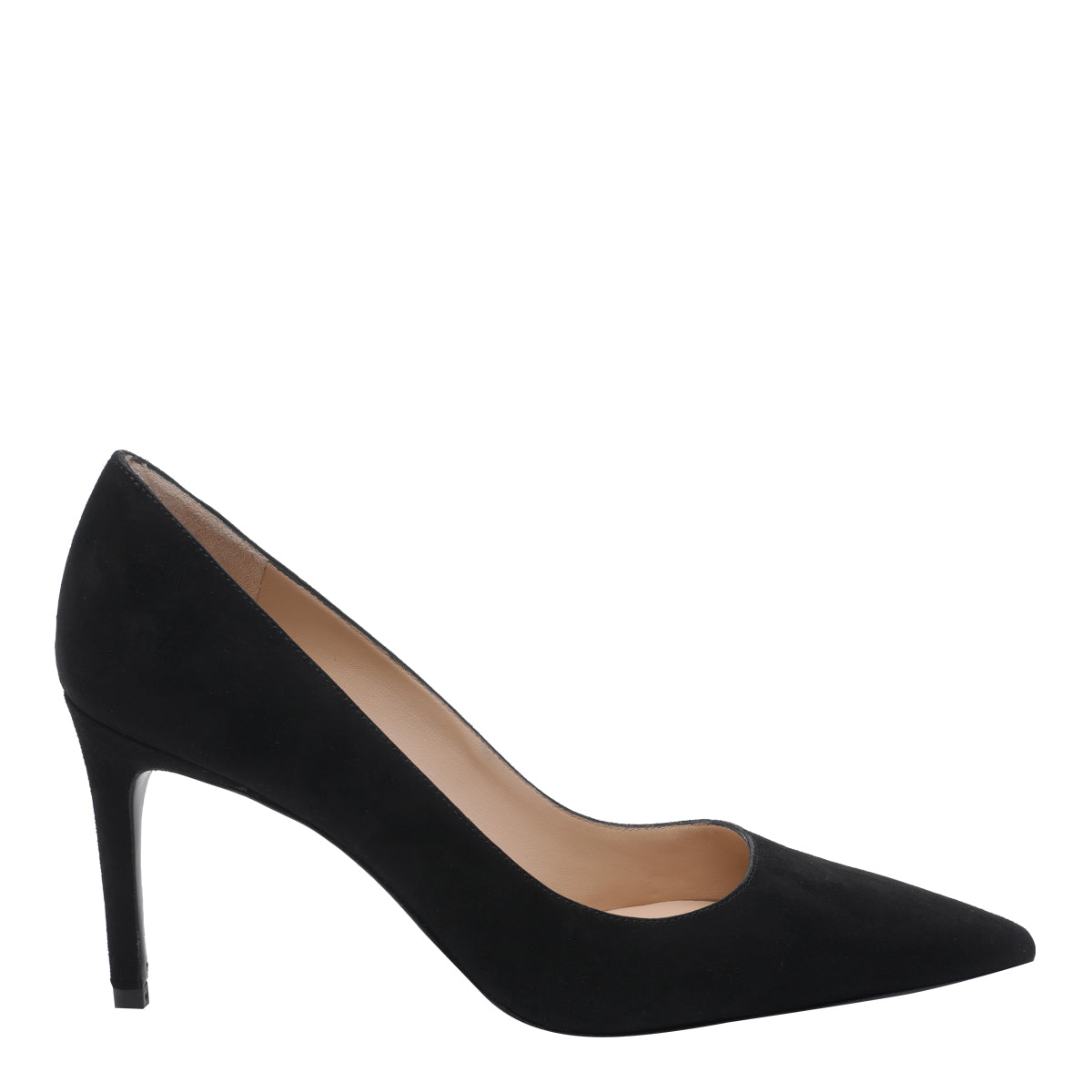 Stuart Weitzman With Heel Black Suede Leather/leather Sole
