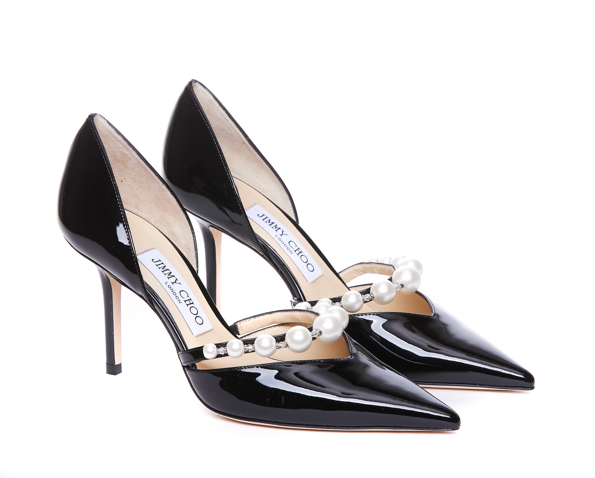 Jimmy Choo With Heel Black Patent Leather/leather Sole