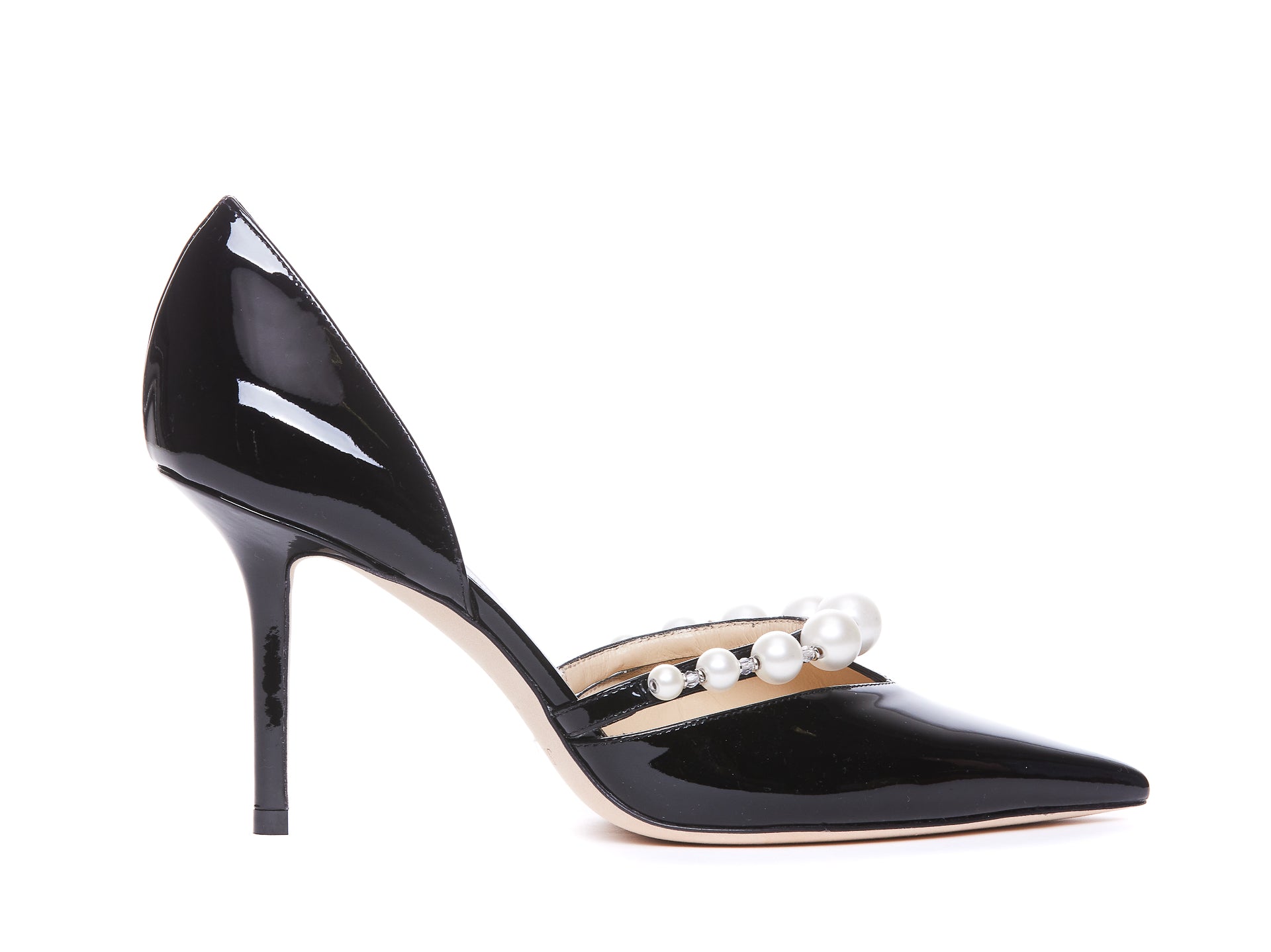 Jimmy Choo With Heel Black Patent Leather/leather Sole