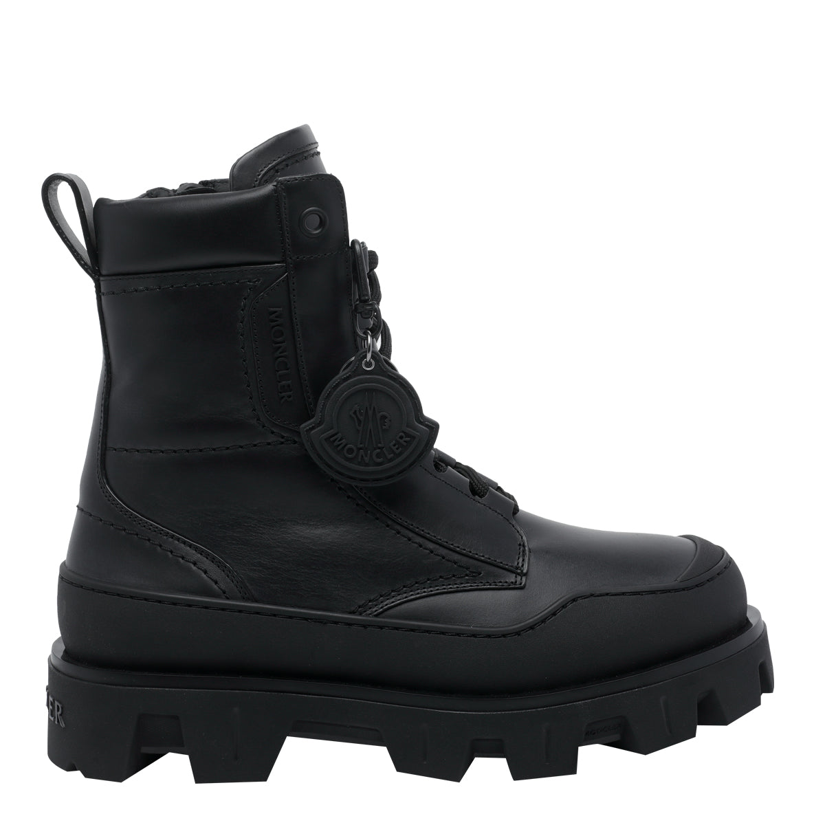 Moncler Boots Black Calf Leather/rubber Sole