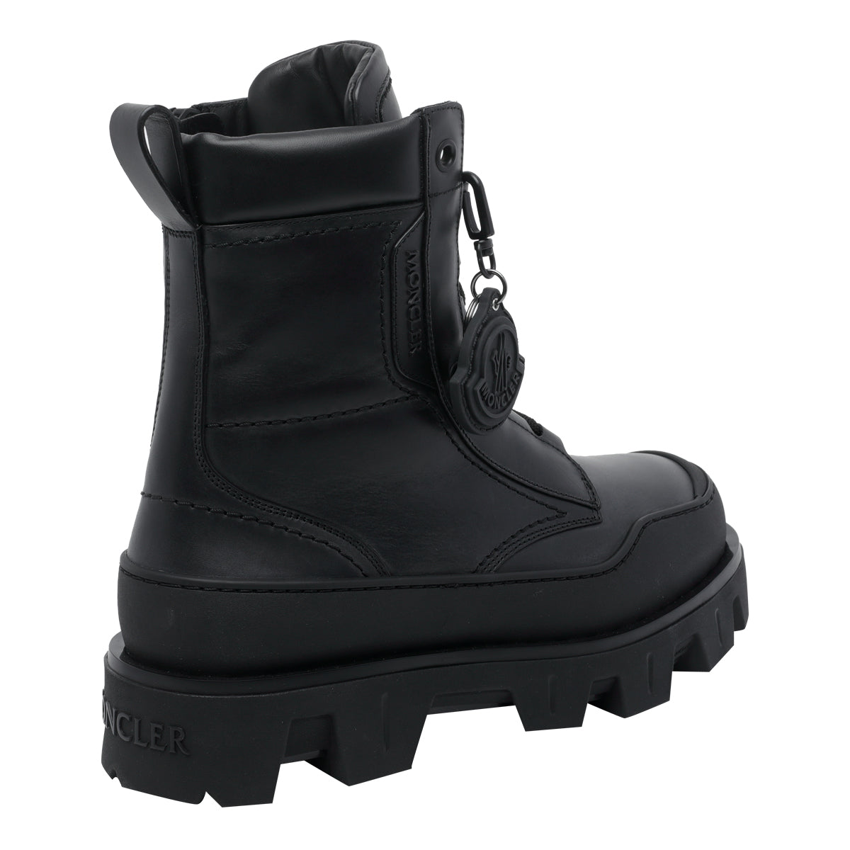 Moncler Boots Black Calf Leather/rubber Sole