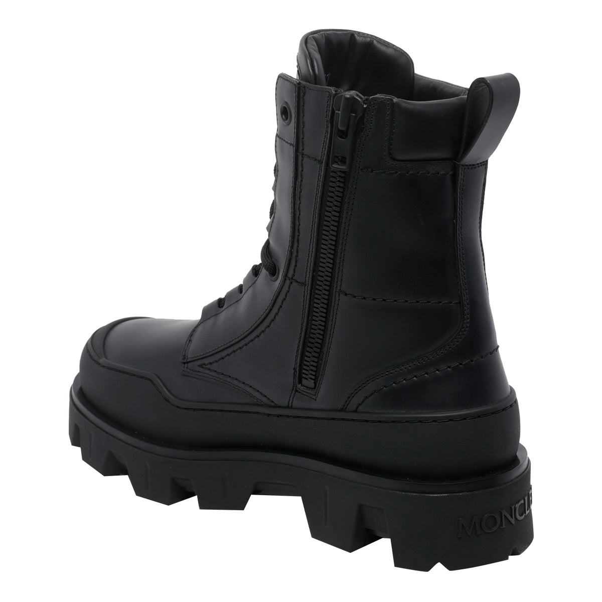 Moncler Boots Black Calf Leather/rubber Sole