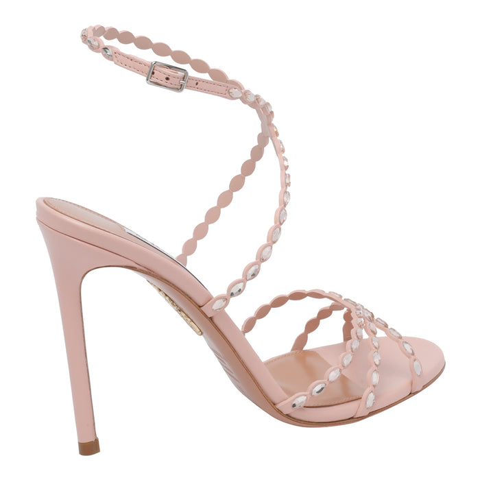 Aquazzura Sandals Pink Calf Leather/leather Sole