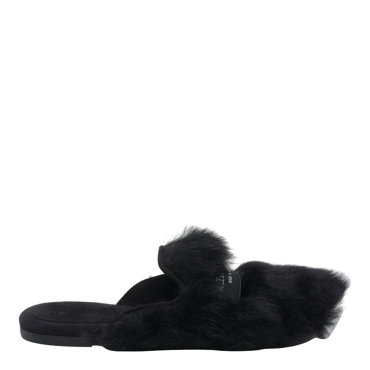 Dolce & Gabbana Sandals Black Real Fur/rubber Sole