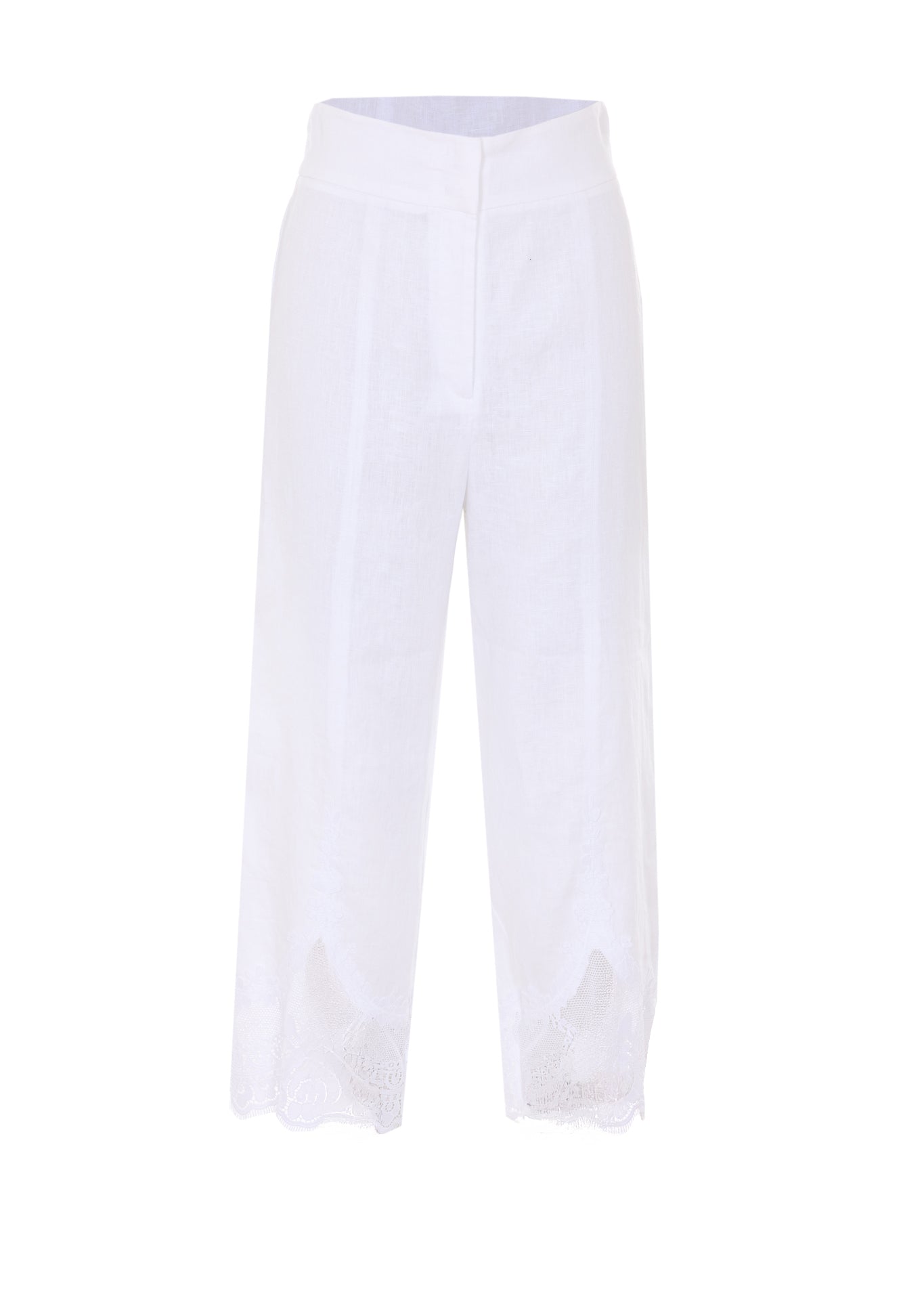 Twin-set Trousers White Linen