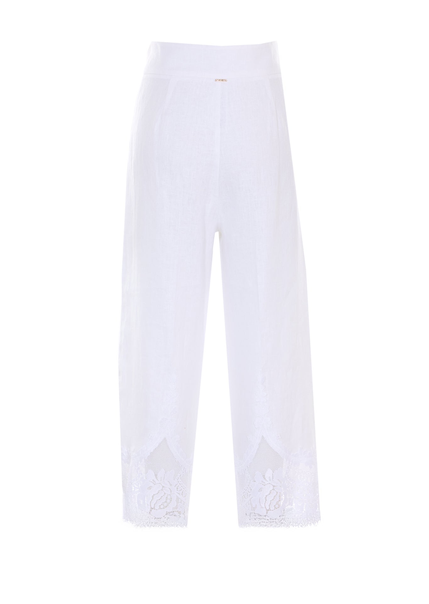 Twin-set Trousers White Linen