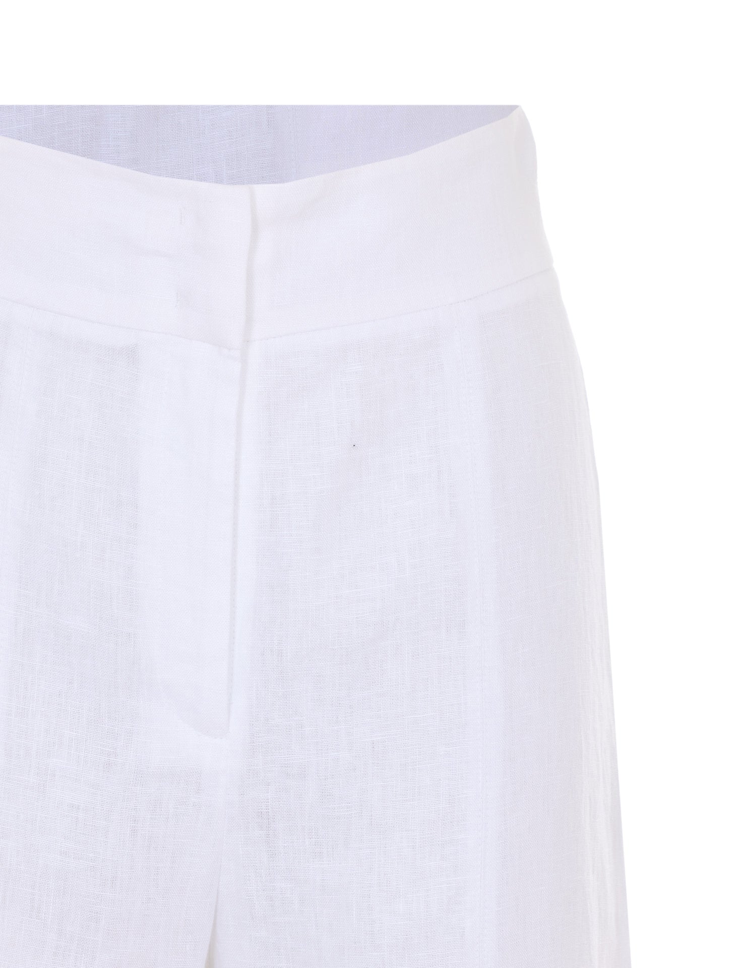 Twin-set Trousers White Linen