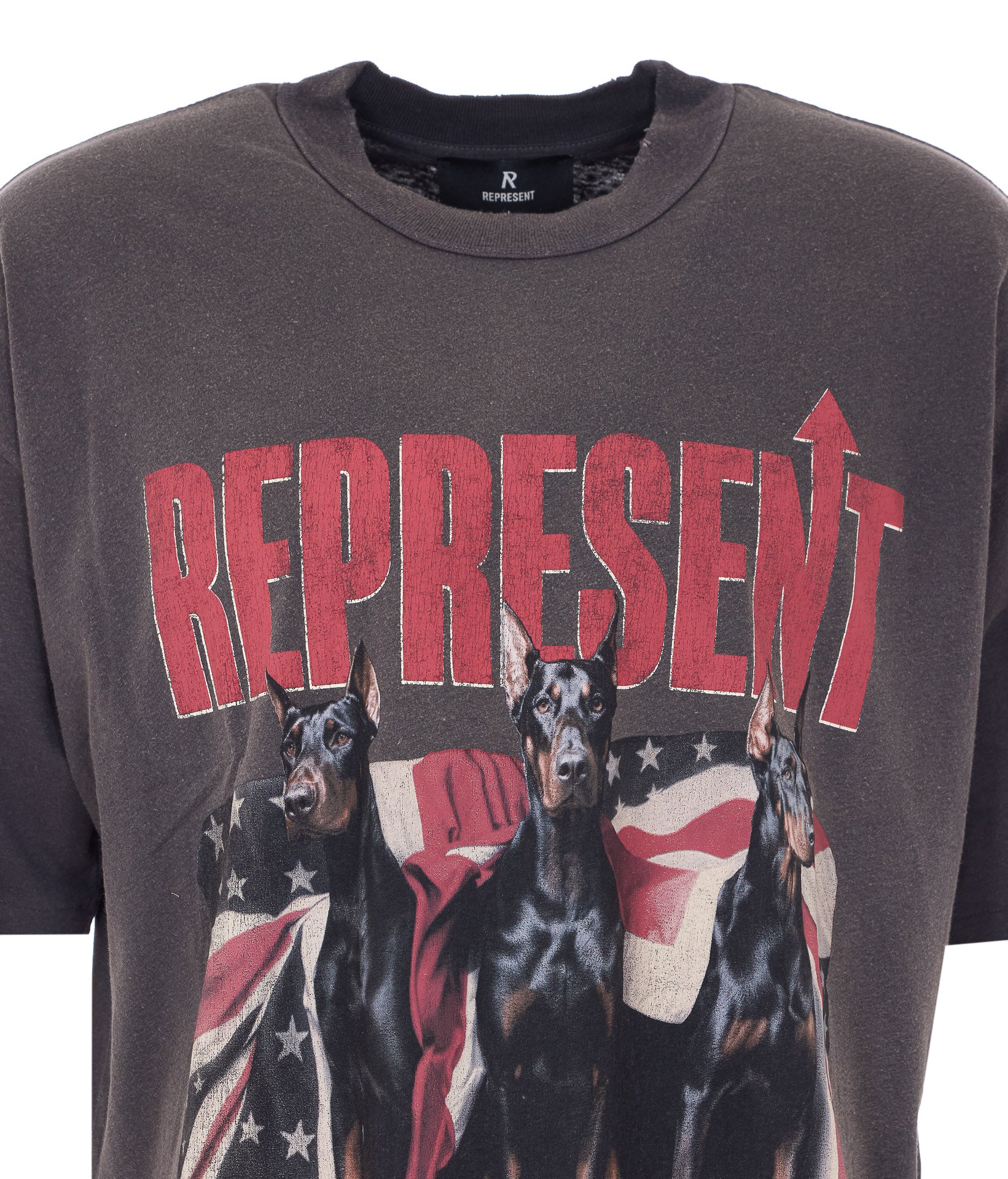 Represent T-shirts and Polos Grey Cotton