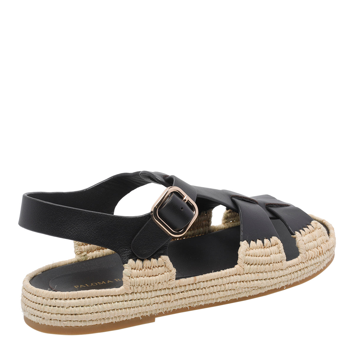 Paloma Barcelò Sandals Brown Calf And Raffia/rubber Sole