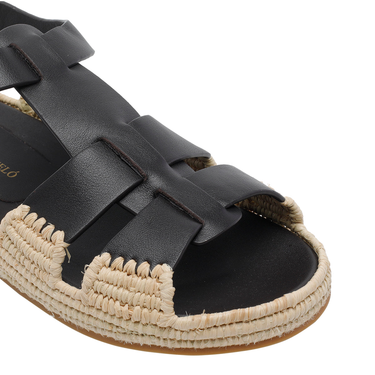 Paloma Barcelò Sandals Brown Calf And Raffia/rubber Sole