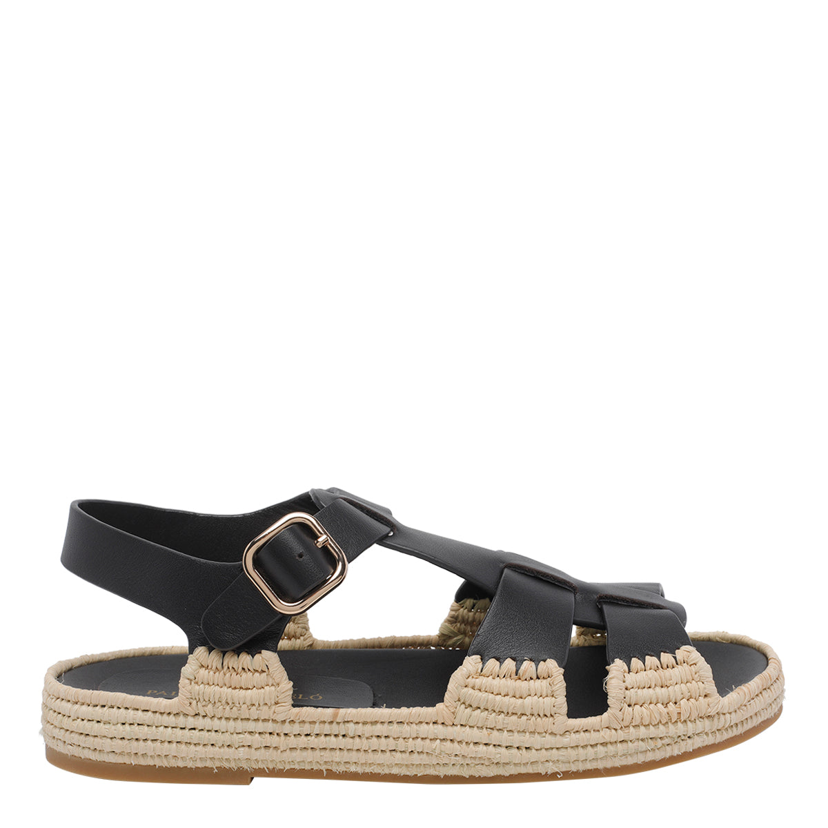 Paloma Barcelò Sandals Brown Calf And Raffia/rubber Sole