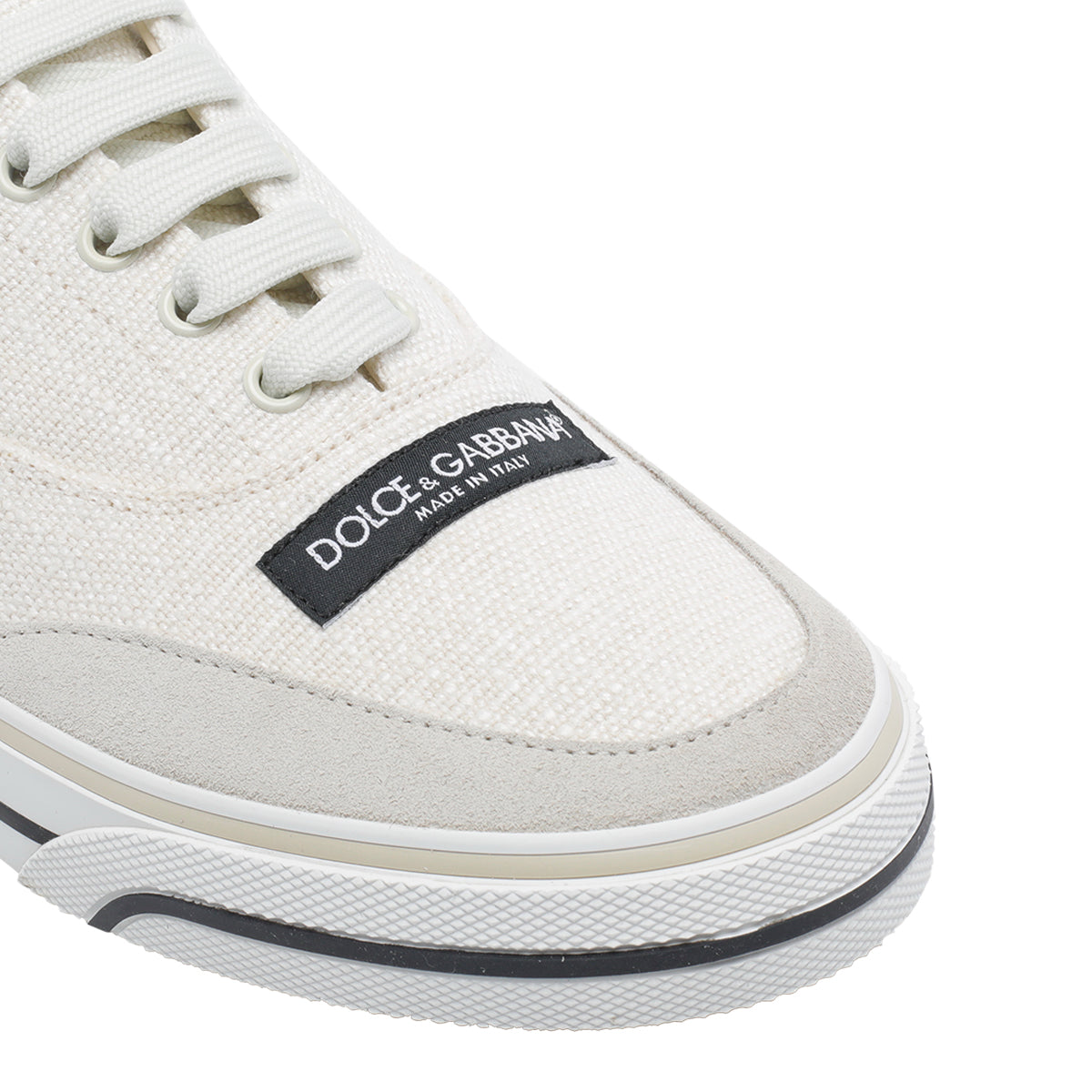 Dolce & Gabbana Sneakers White Fabric And Suede/rubber Sole