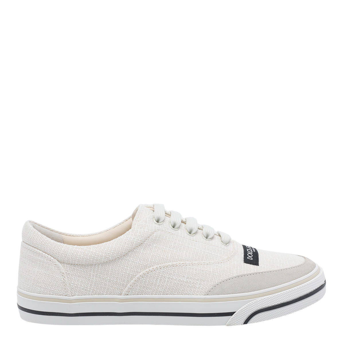 Dolce & Gabbana Sneakers White Fabric And Suede/rubber Sole