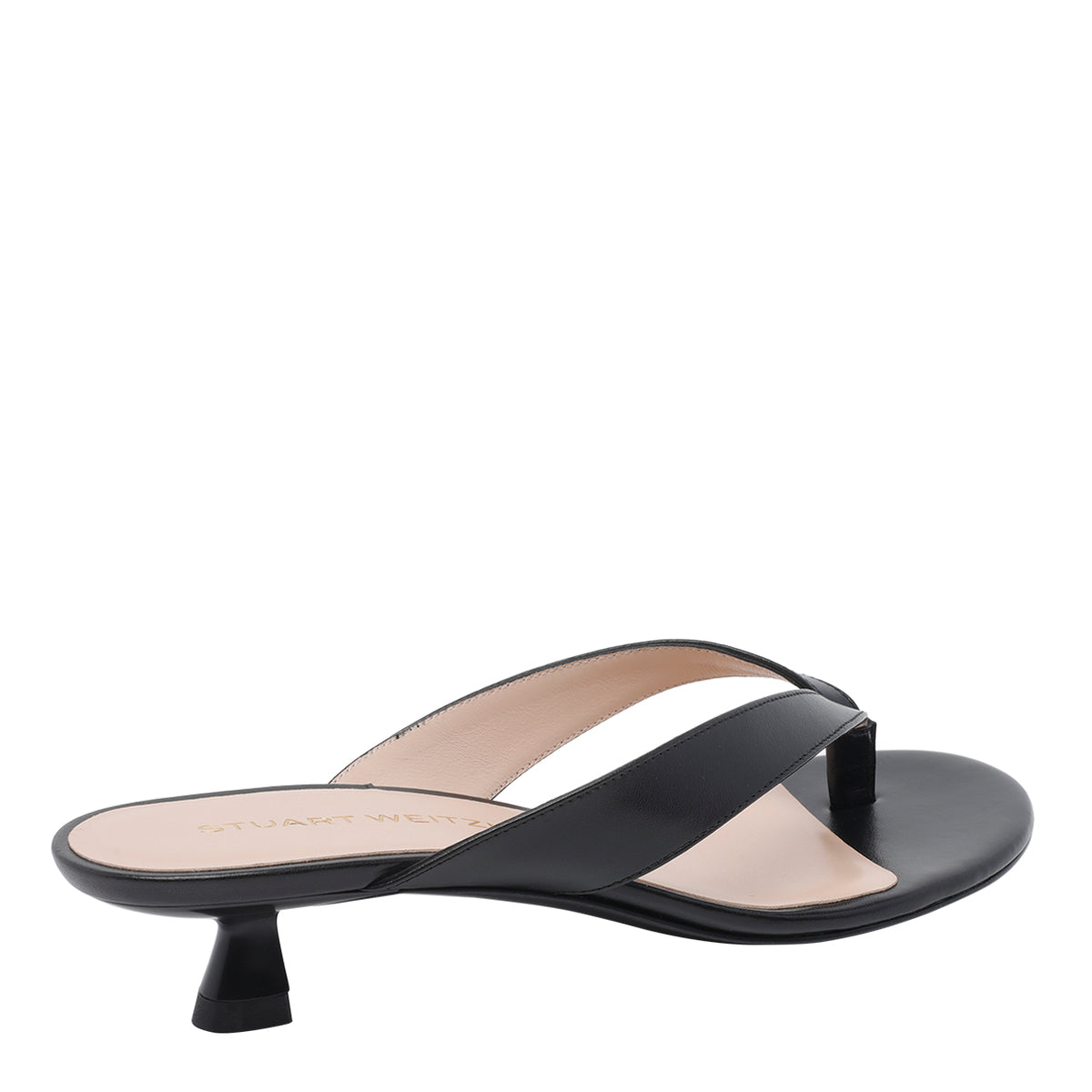 Stuart Weitzman With Heel Black Calf Leather/leather Sole
