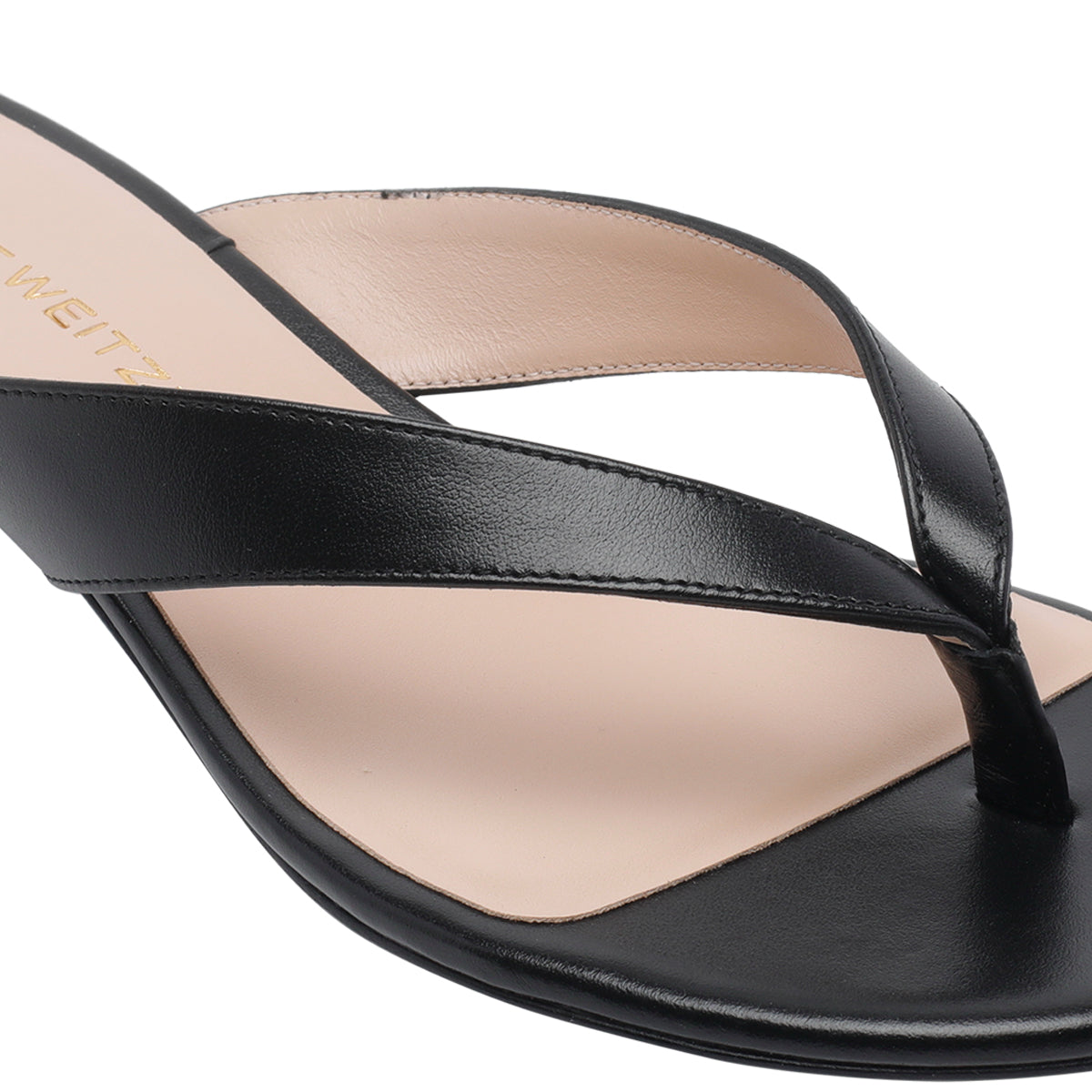 Stuart Weitzman With Heel Black Calf Leather/leather Sole