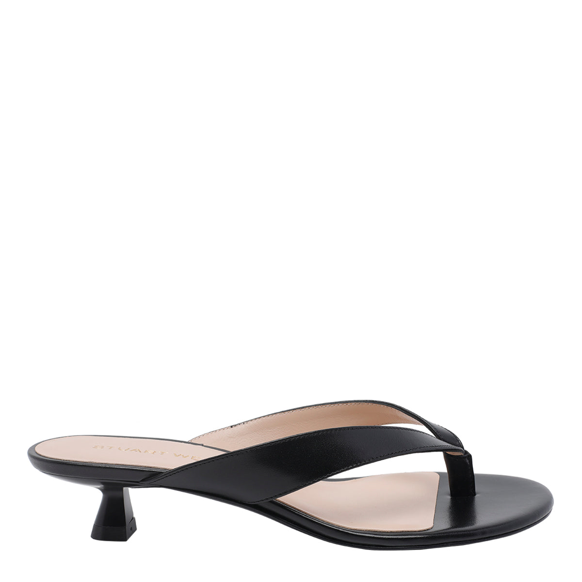 Stuart Weitzman With Heel Black Calf Leather/leather Sole
