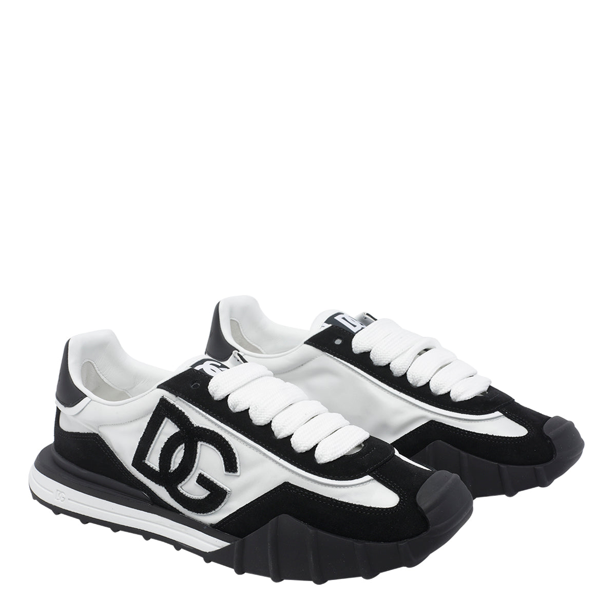 Dolce & Gabbana Sneakers Black Fabric And Suede/rubber Sole