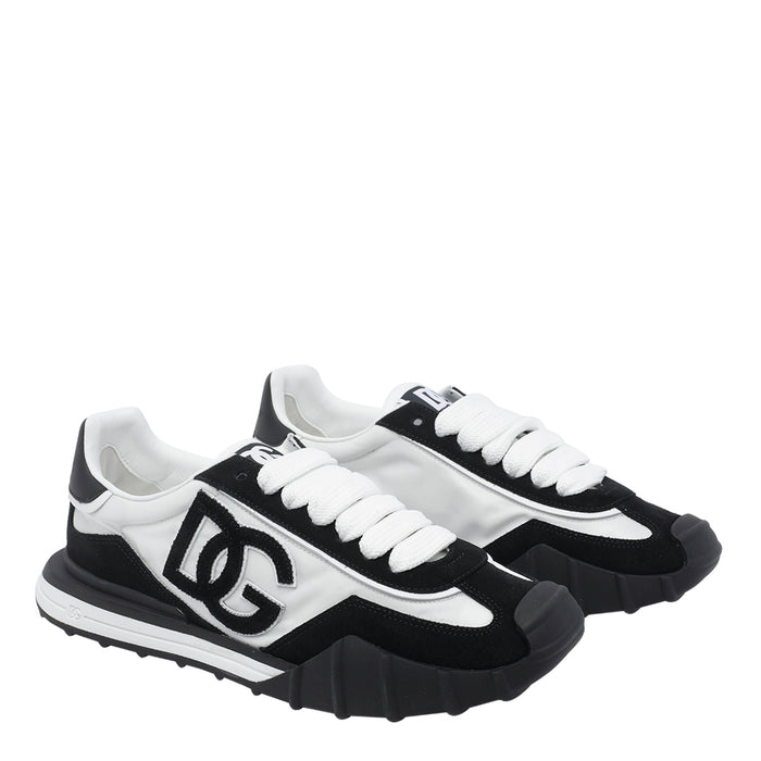 Dolce & Gabbana Sneakers Black Fabric And Suede/rubber Sole