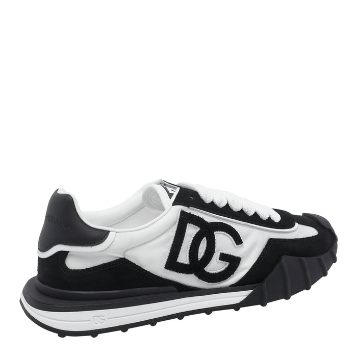 Dolce & Gabbana Sneakers Black Fabric And Suede/rubber Sole