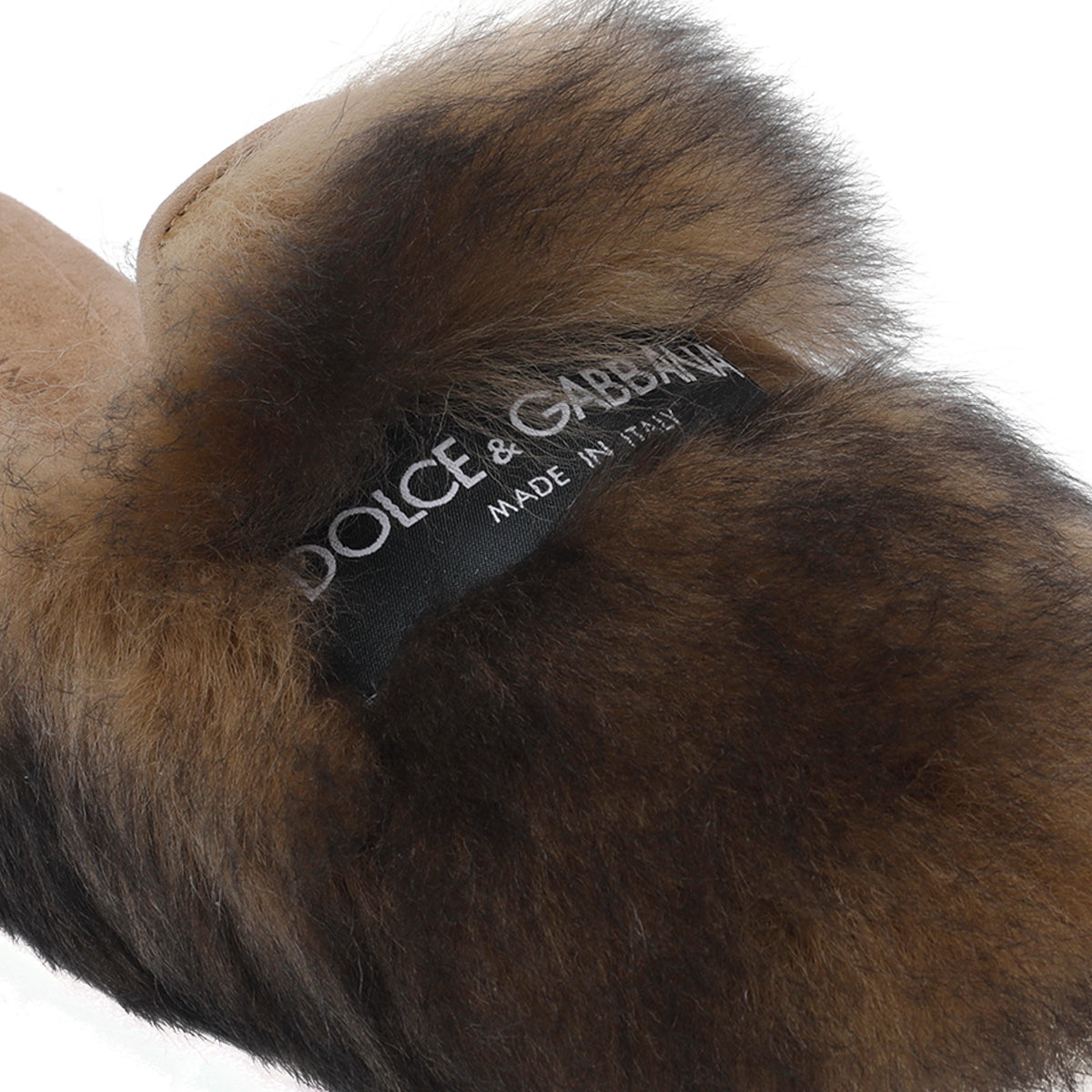 Dolce & Gabbana Sandals Brown Real Fur/rubber Sole