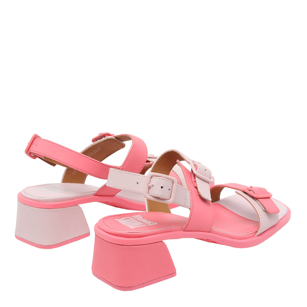 Camper Sandals Pink Calf Leather/rubber Sole